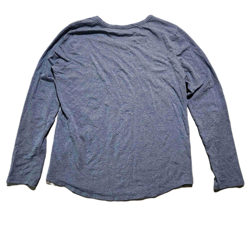 BCG Womens Heathered Blue Long Sleeve Crew Neck Shirt Large - Picture 1 of 6